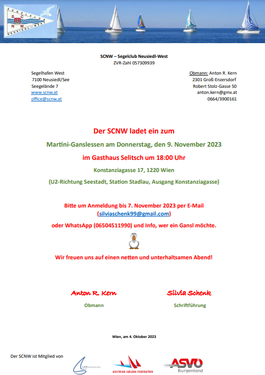 Einladung Ganslessen 2023